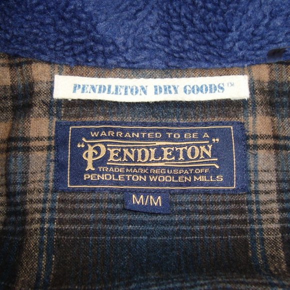 PENDLETON Womens Navy Berber Fleece Barn Coat Size M - Picture 3 of 12